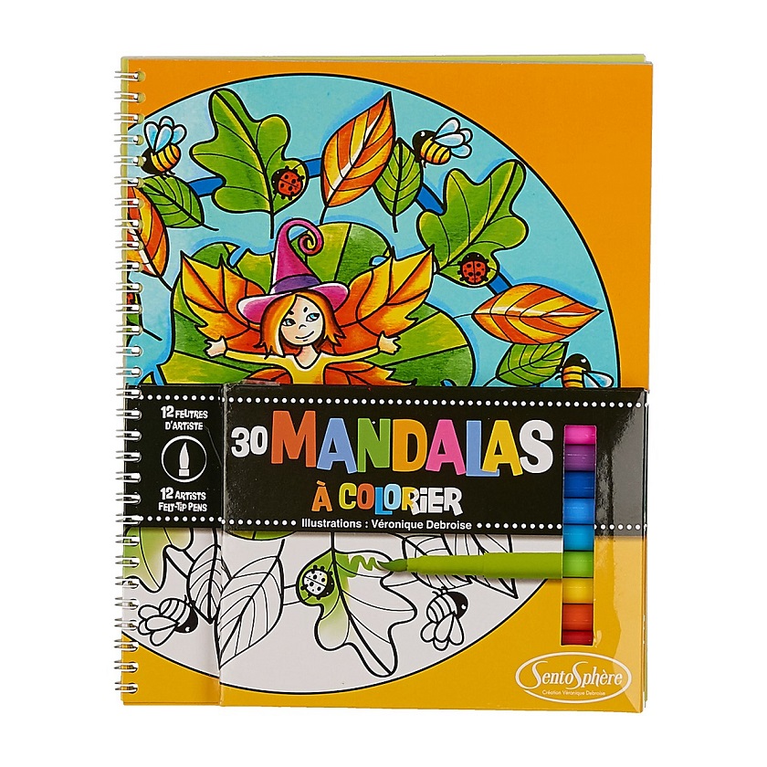 Набор для детского творчества - раскраски с фломастерами Узоры Мандала  